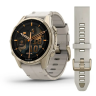 Смарт-часы GARMIN FENIX 8 AMOLED (43 мм) Sapphire золотистий/известняково-серый кожаный ремешок 010-02903-40