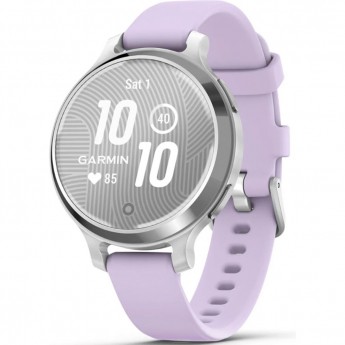 Смарт-часы GARMIN LILY 2 ACTIVE серебристые с силиконовым ремешком цвета фиолетовый жасмин